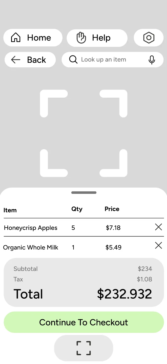 Terminal barcode scanner wireframe